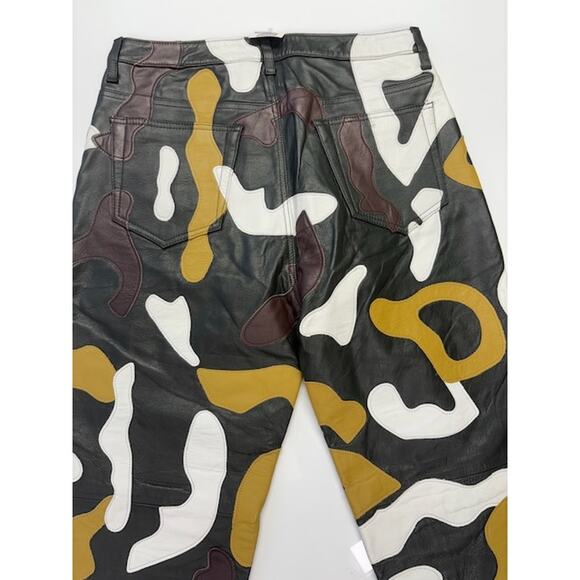 NWT Supreme Camo Cowhide Leather 5-Pocket Pant Mid Rise Multicolor Mens Size 32 - Picture 10 of 12